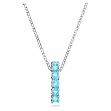 Swarovski Damen Halskette mit Anhänger Exalta Rundschliff Blau Pavé 5643754